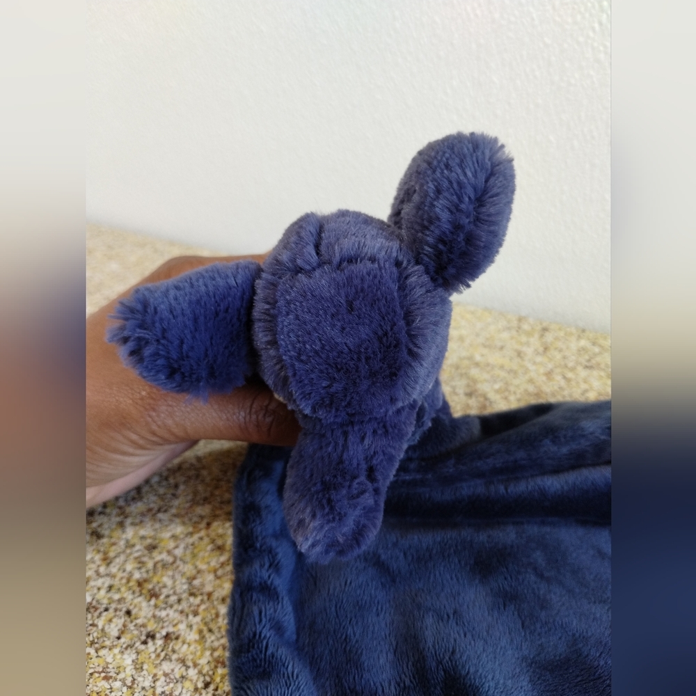 -Jellycat Bashful navy blue elephant Soft Baby Security Blanket Lovey - Picture 6 of 14